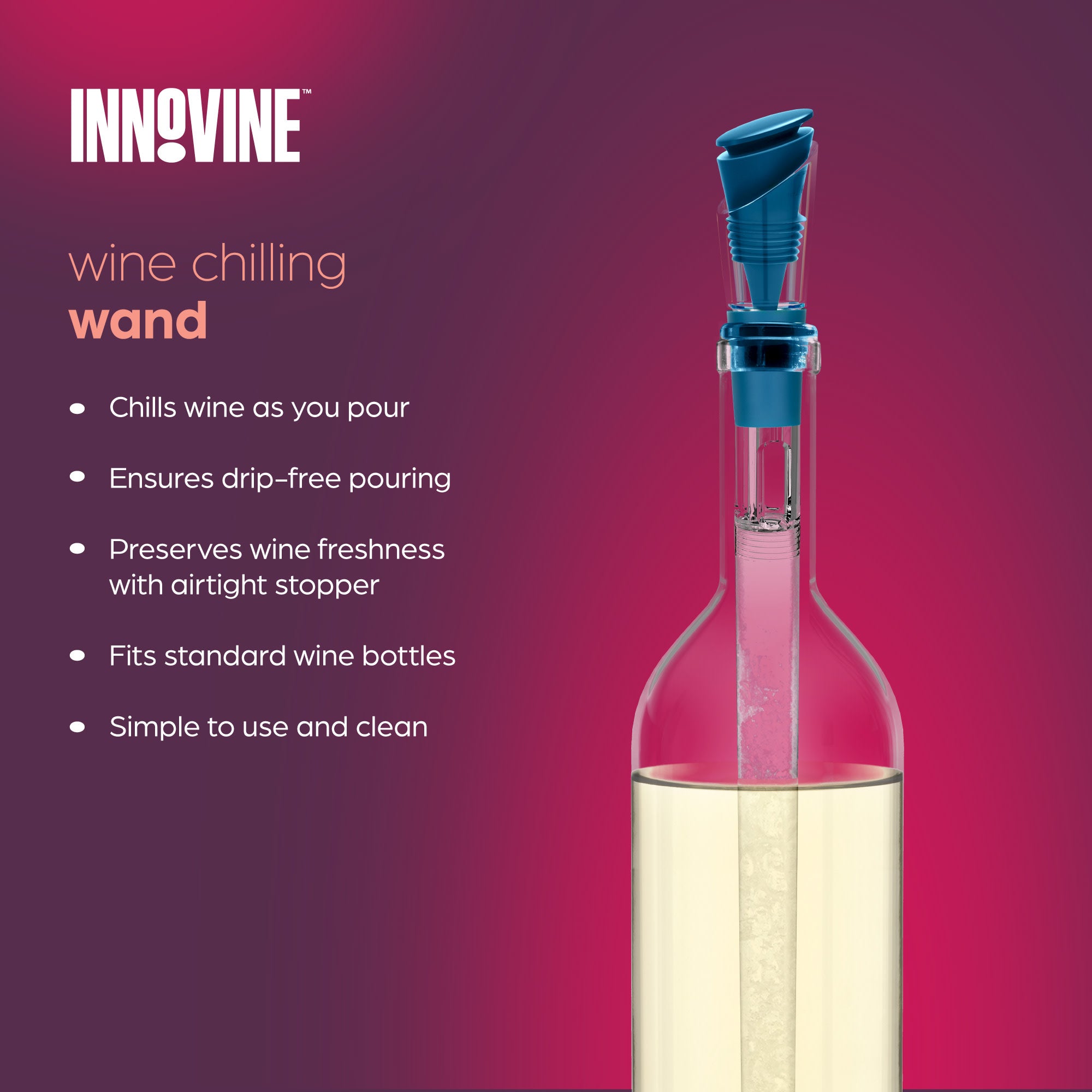 Wine Cooling Wand in Deep Teal