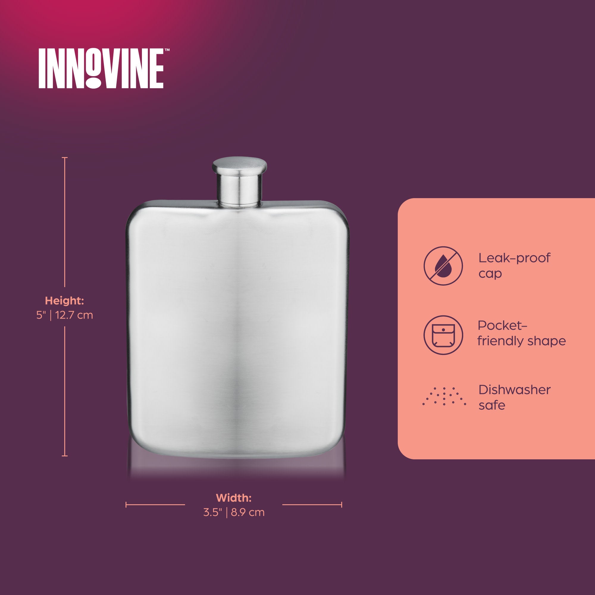 Brushed Stainless Steel Flask
