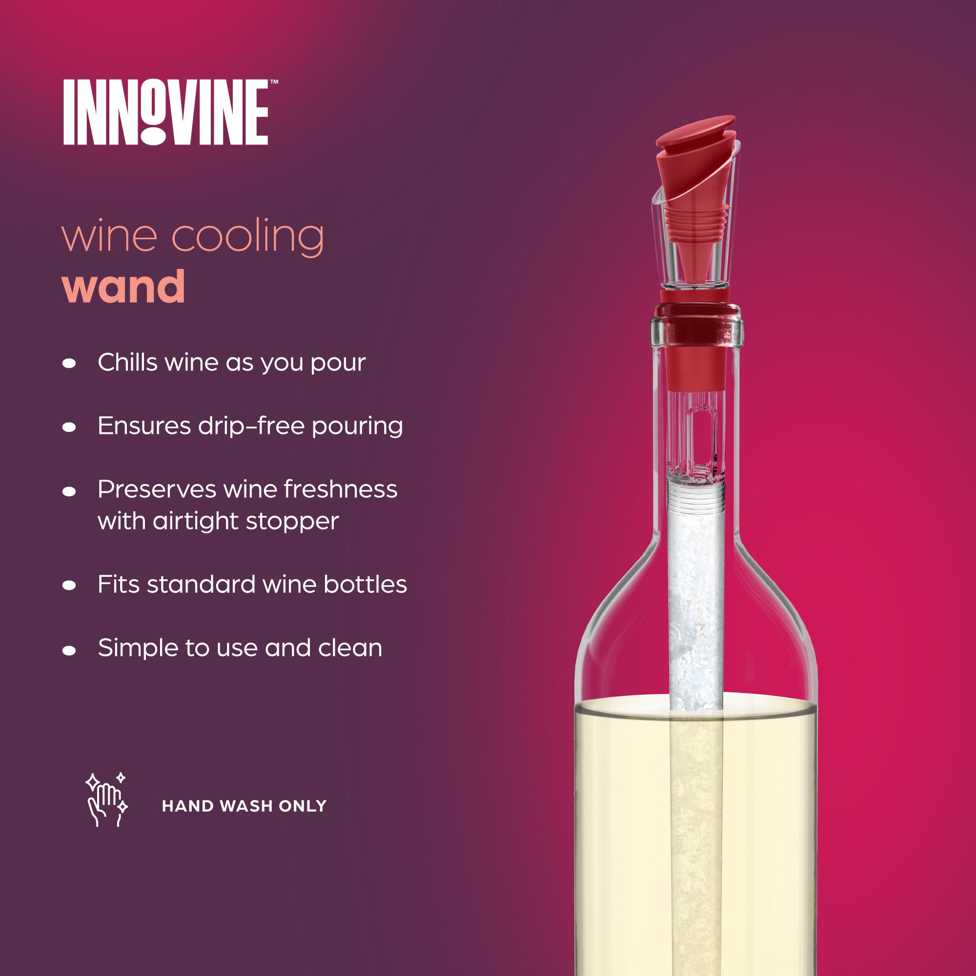 Wine Cooling Wand in Raspberry