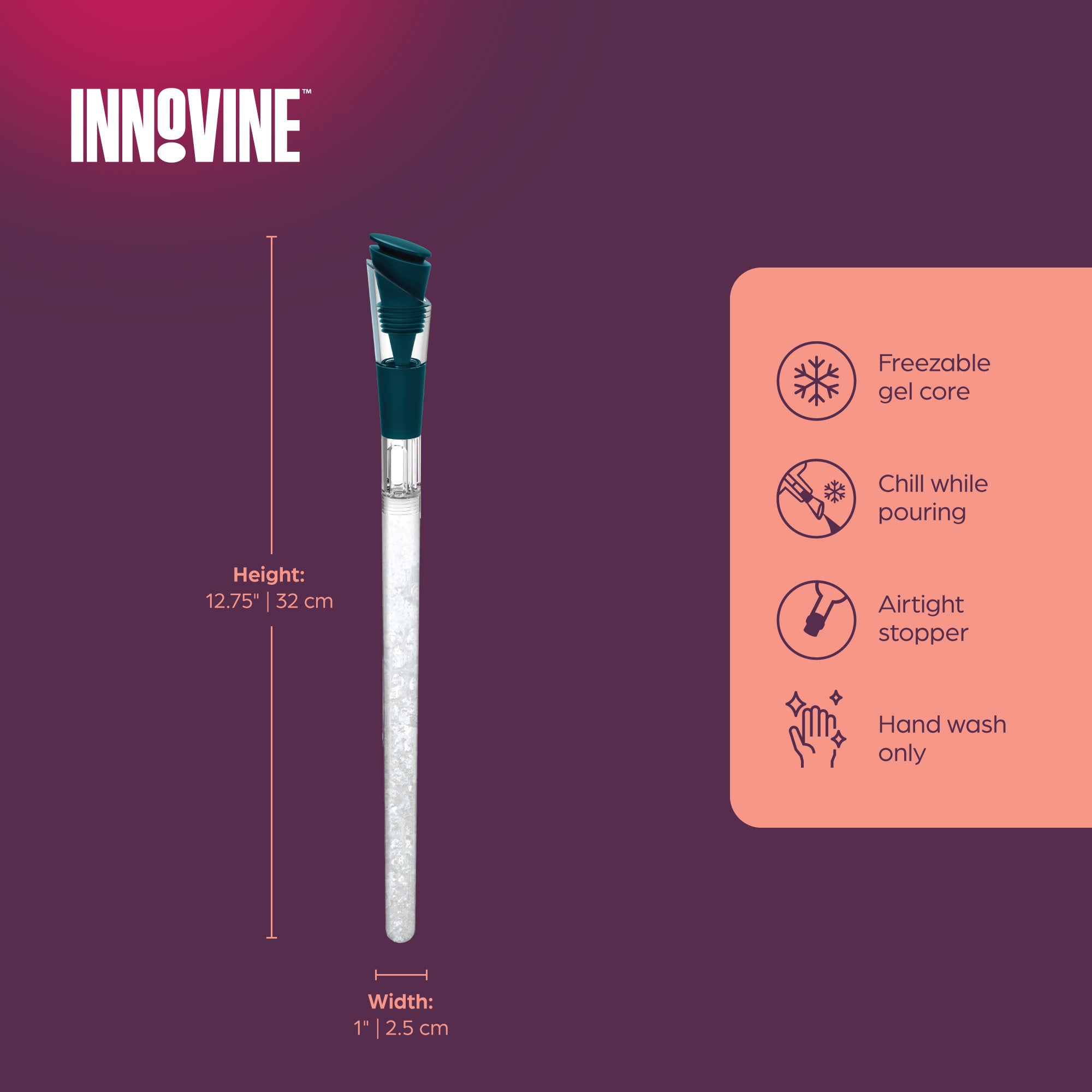 Wine Cooling Wand in Deep Teal